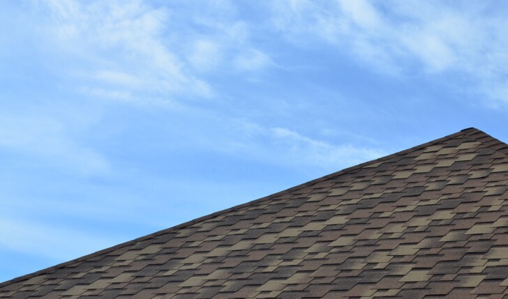 The roof covered with a modern flat bituminous waterproof coatin