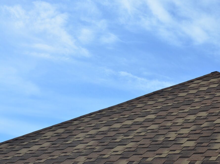 The roof covered with a modern flat bituminous waterproof coatin
