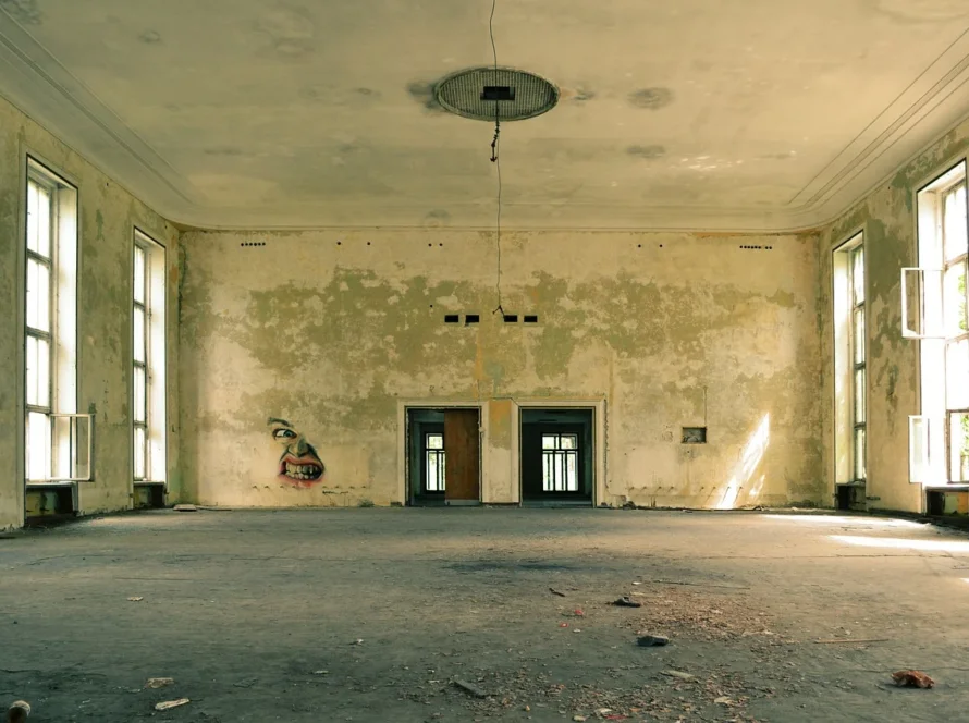 stained walls and ceiling
