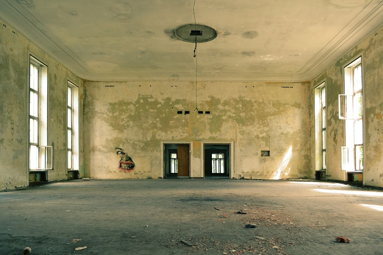 stained walls and ceiling